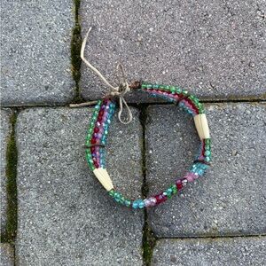 Colorful Crystal Bead and Leather Choker